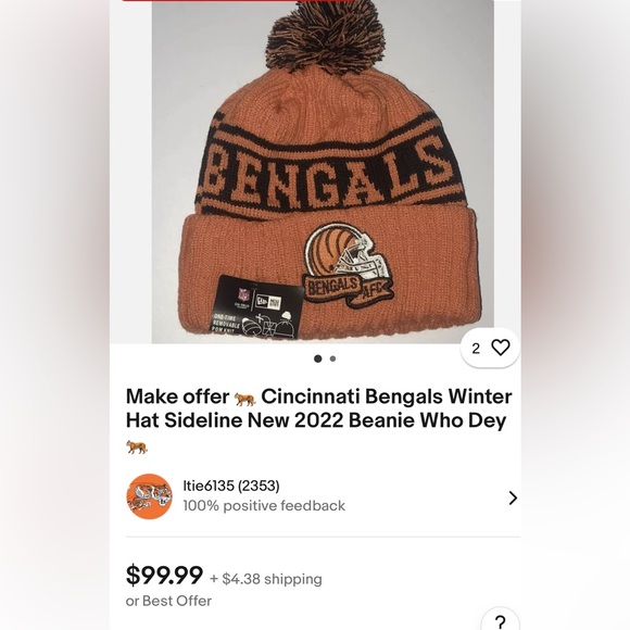 (NWT) NEW ERA  (AFC NORTH) CINCINNATI BENGALS BEANIE HAT NEW ERA (firm price). - Picture 7 of 11